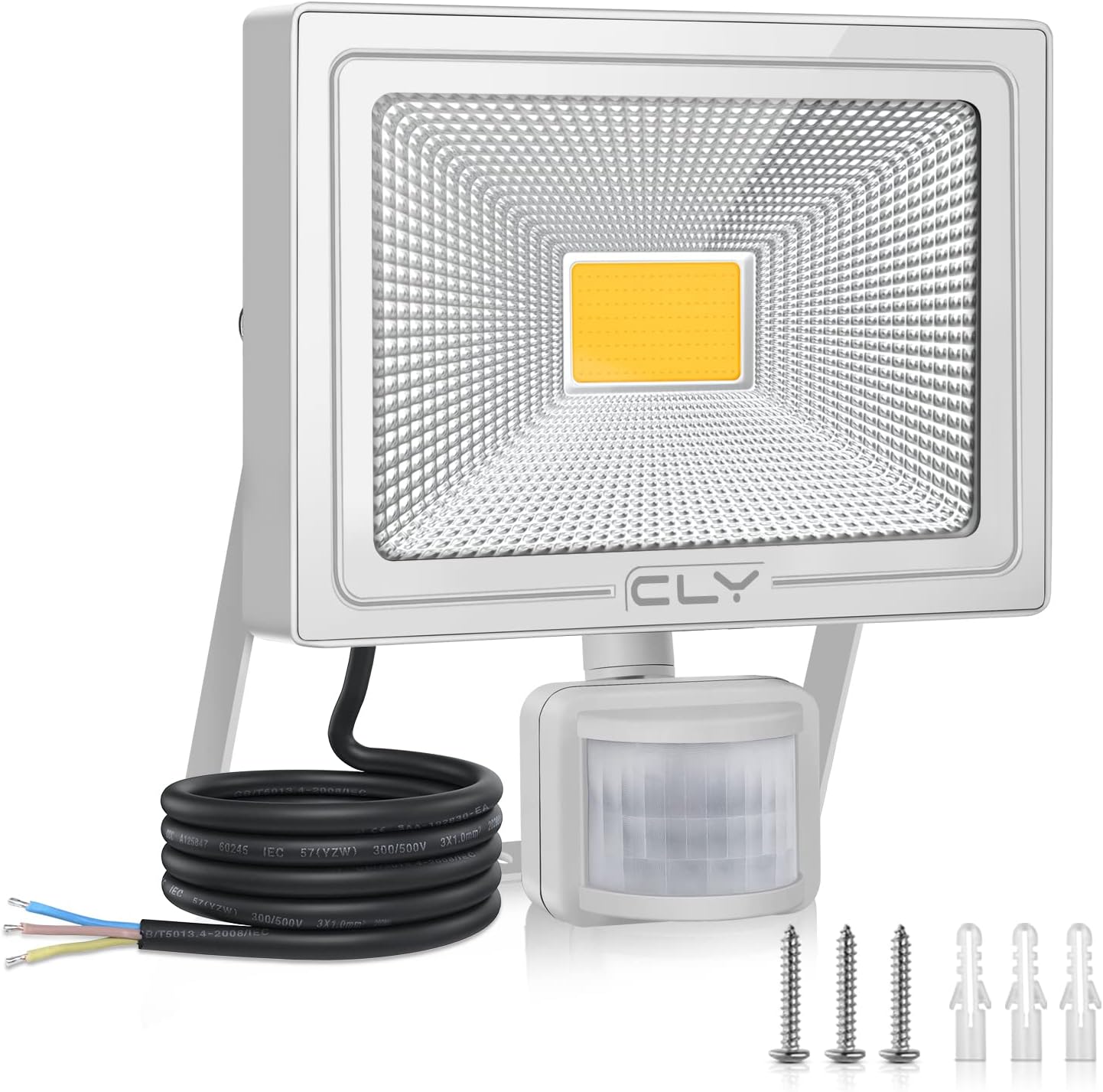 CLY Security Lights with Motion Sensor, 50W Led Floodlight with PIR Sensor