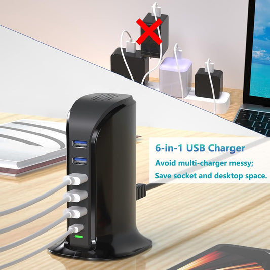 USB C Tower Charging Station www.dukaansey.pk