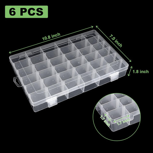 6 Pack 36 Grids Plastic Organizer Box dukaansey.pk