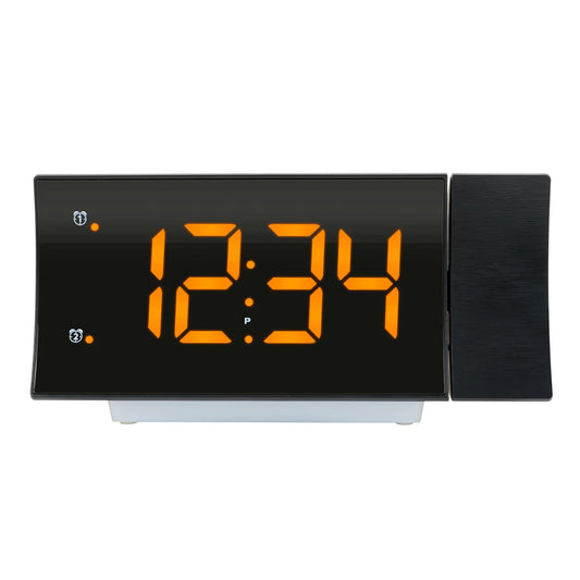 Curved LED Projection Alarm Clock with Radio dukaansey.pk