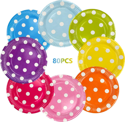 80PCS Party Paper Plates dukaansey.pk